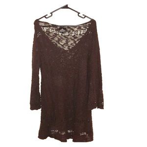 Dark brown sweater dress